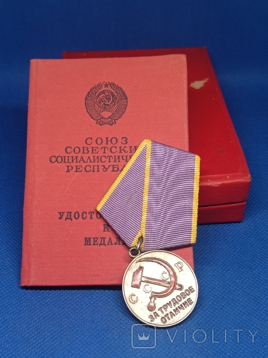 Медаль За трудовое отличие на женщину + док, коробка., фото №3