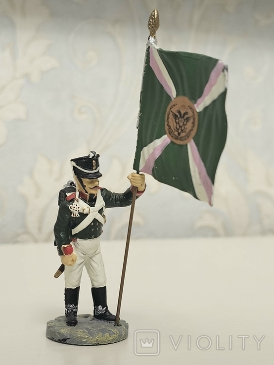 Наполеоновски войны Унтер-офицер,знаменосец Псковского пехотного полка,1813г. + Журнал, фото №2