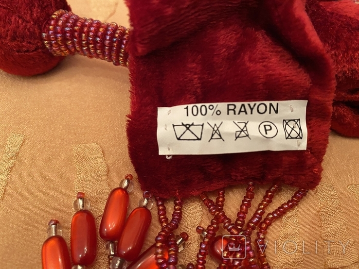 Декоративный пояс или шарфик из шелка, украшенный бисером, фото №8