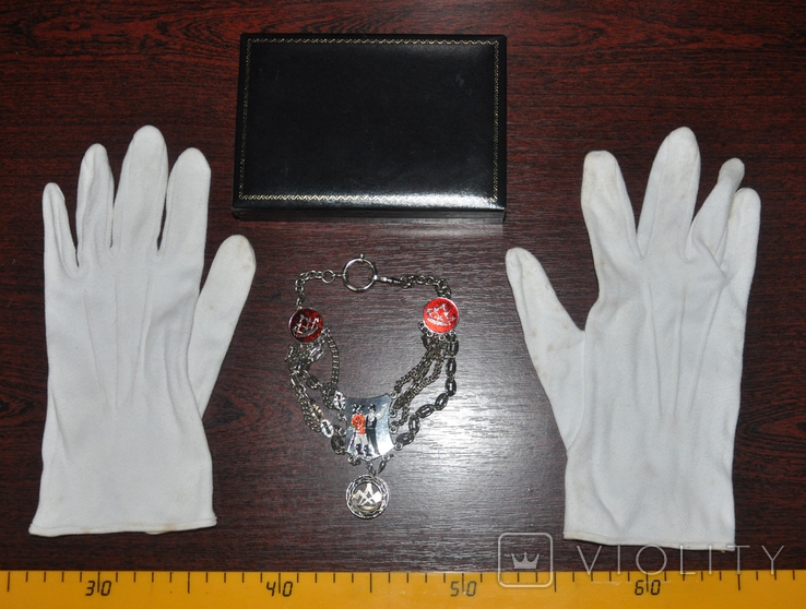 Шатлен масонский, перчатки и коробочка, фото №2