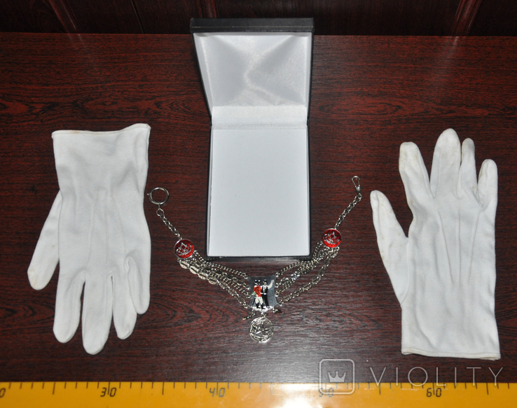 Шатлен масонский, перчатки и коробочка, фото №11
