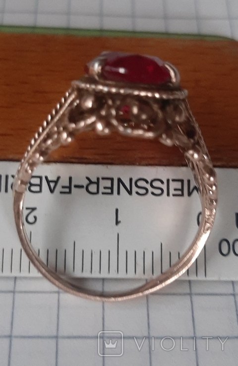 Кольцо серебряное,позолота.х"звезда"875, фото №7
