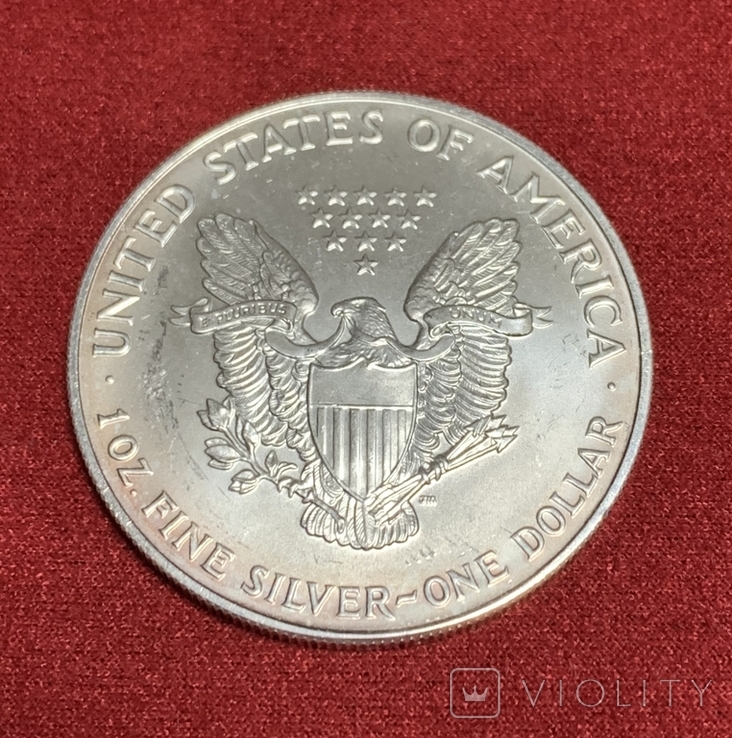 Доллар 1993 год №2 унция серебра Шагающая Свобода, фото №5