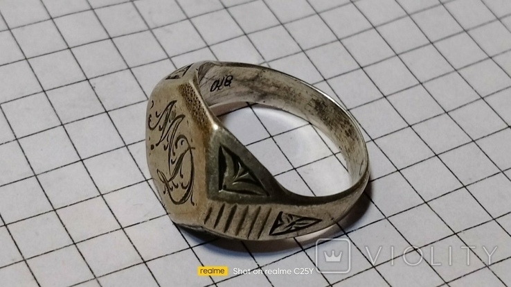 Перстень з Ініціалами 18-19 ст. Срібло ., фото №10