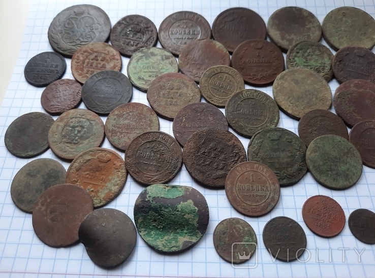 Мідні монети 40 шт, фото №3