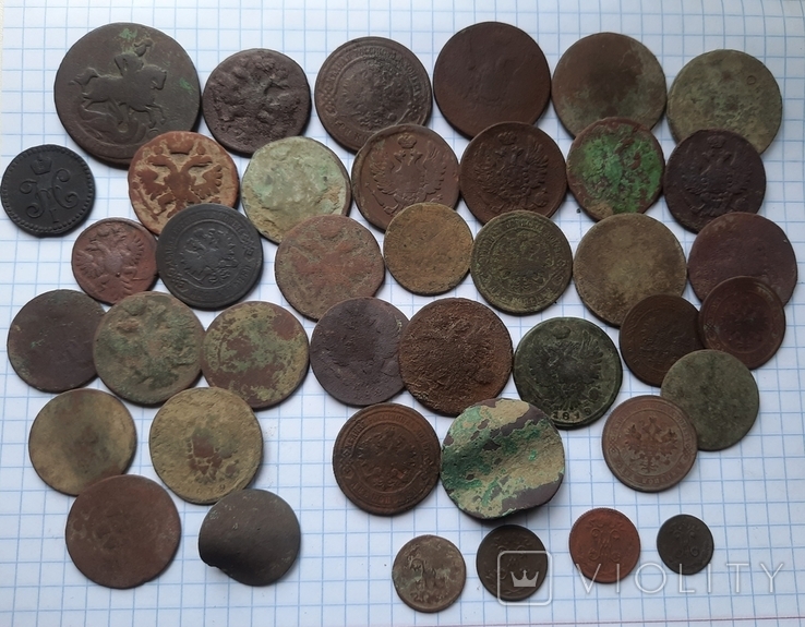Мідні монети 40 шт, фото №5
