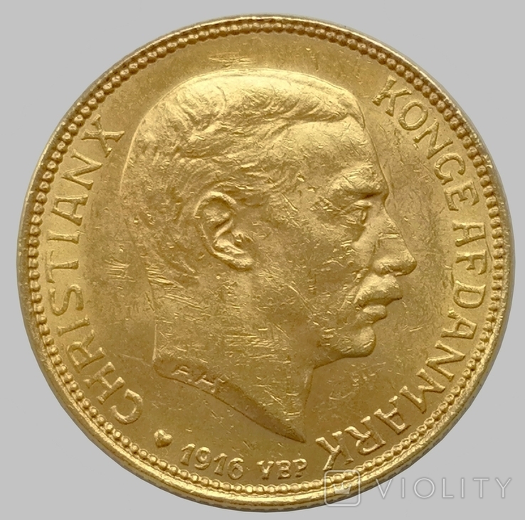 20 крон 1916 року, Данія, Кристіан X, фото №2