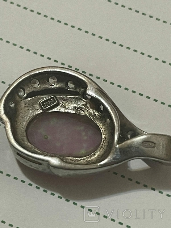 Кольцо и кулон серебро опал, фото №4