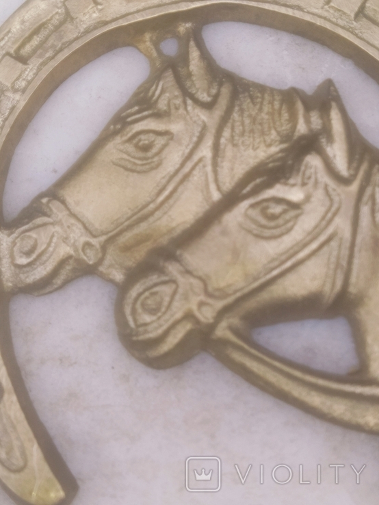 Подкова Лошади настенный Барельеф Декор бронза, фото №3