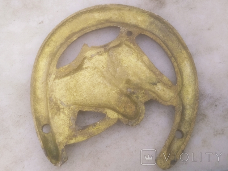 Подкова Лошади настенный Барельеф Декор бронза, фото №5