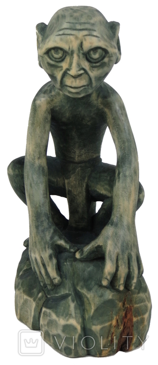 Голлум из к/ф Властелин Колец, Хоббит деревяная статуэтка ручной работы, фото №3