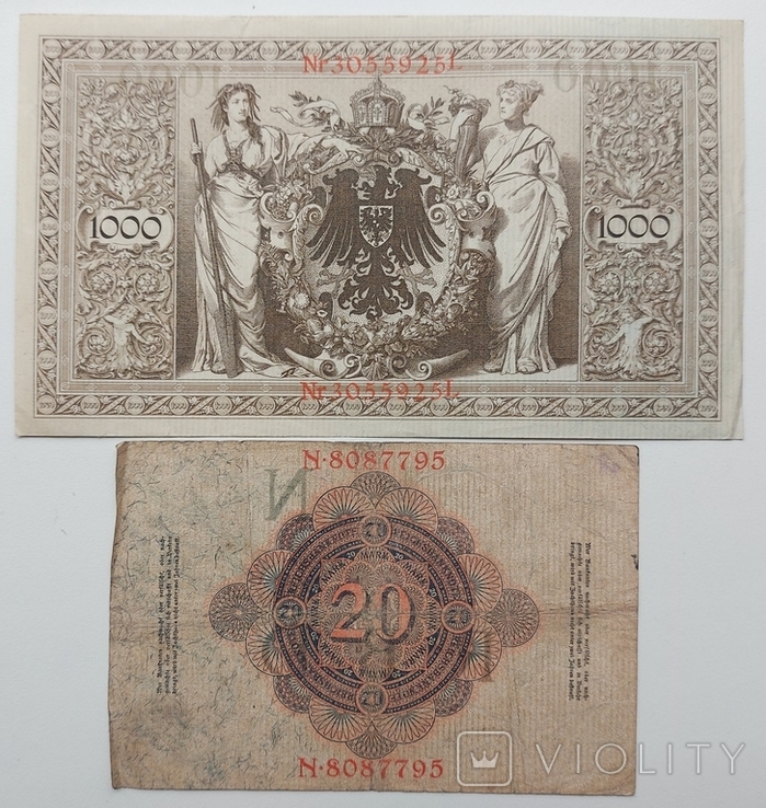 Набір банкнот старої Європи 1910 - 1932 років 6 банкнот, фото №8