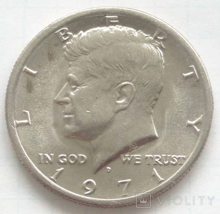  1/2 долара, США, 1971р., фото №3