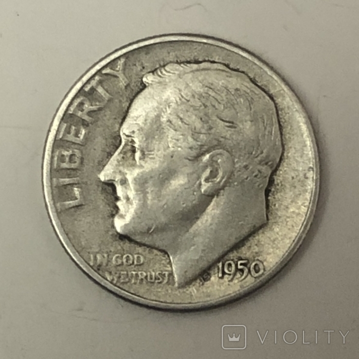 10 центів США 1950, фото №2