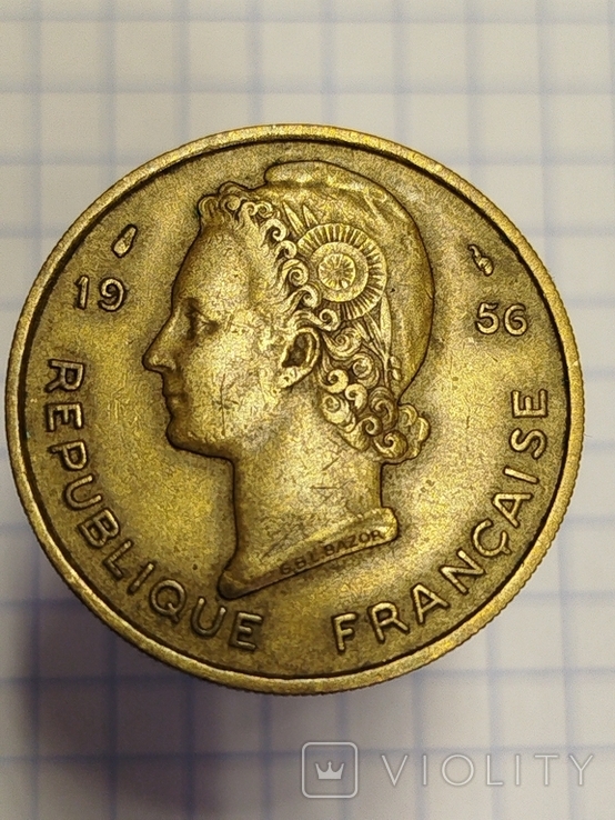25 франков 1956 Французская Западная Африка, фото №3