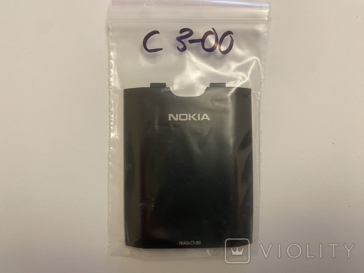 Nokia C3-00 Black Нова оригінальна кришка батарейного відсіку, фото №2