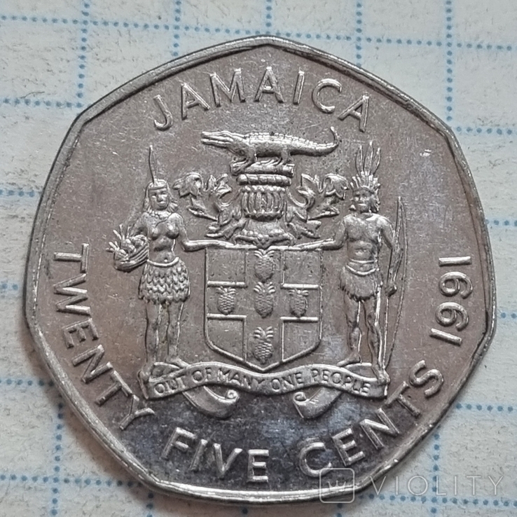 Ямайка 25 центів, 1991, фото №3