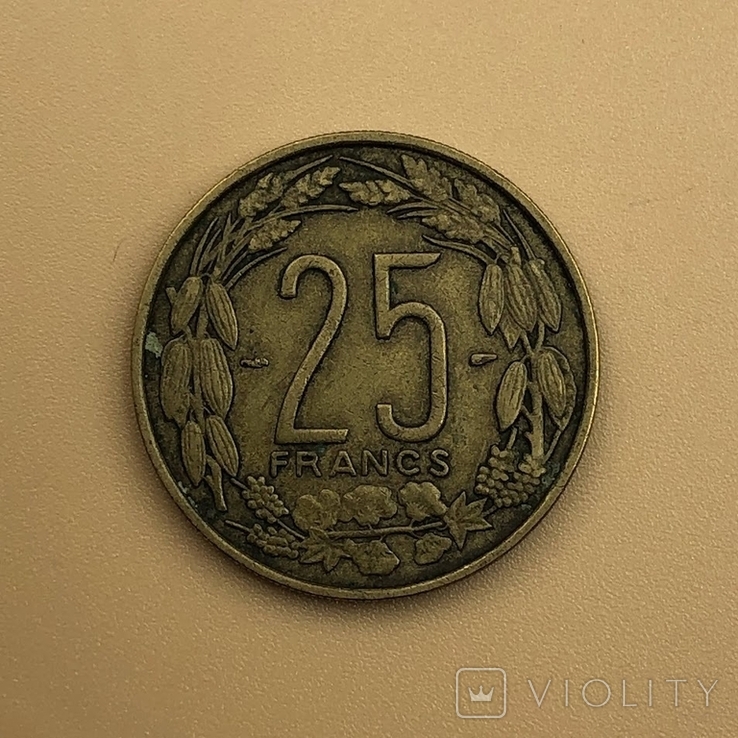 Французская Экваториальная Африка Камерун 25 франков 1958 г, фото №2