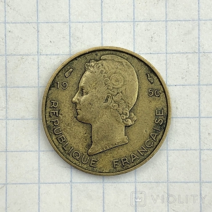 Французская Западная Африка 5 франков 1956 г, фото №4