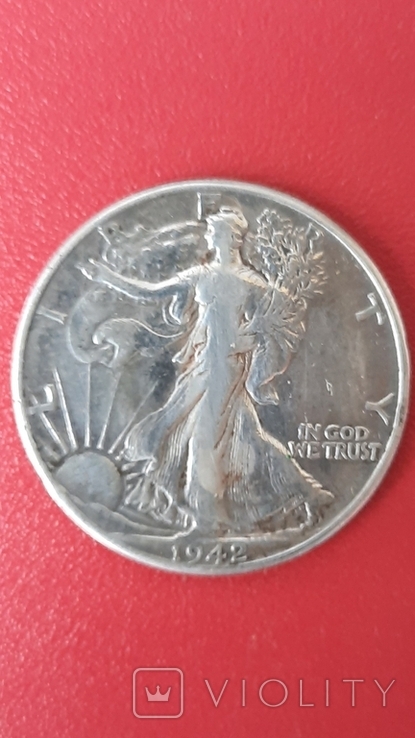 Монета 50 центів США 1942 року, фото №4