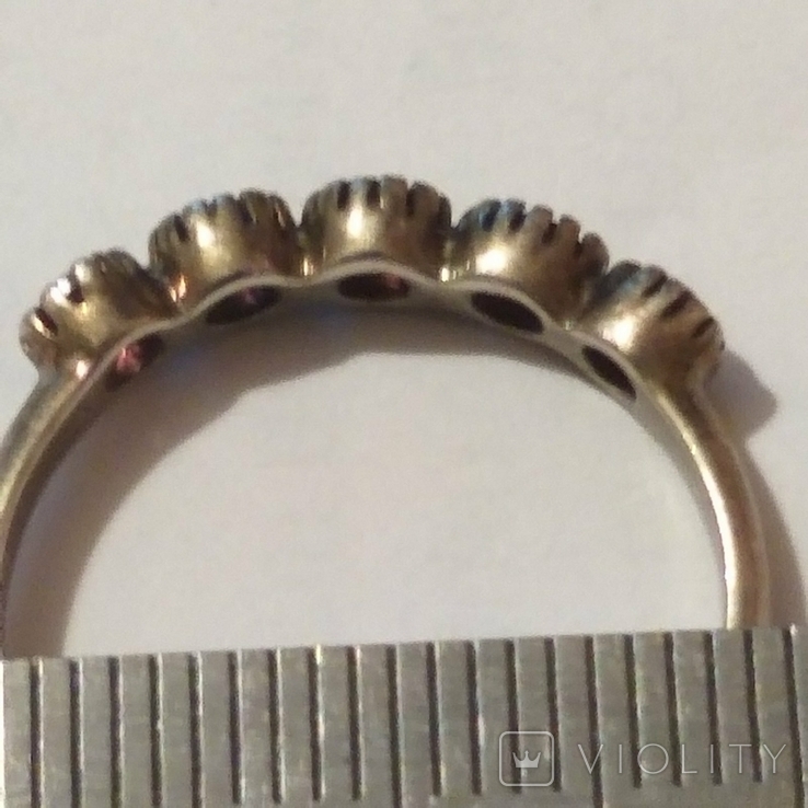 Серебряное кольцо с камнями, фото №4