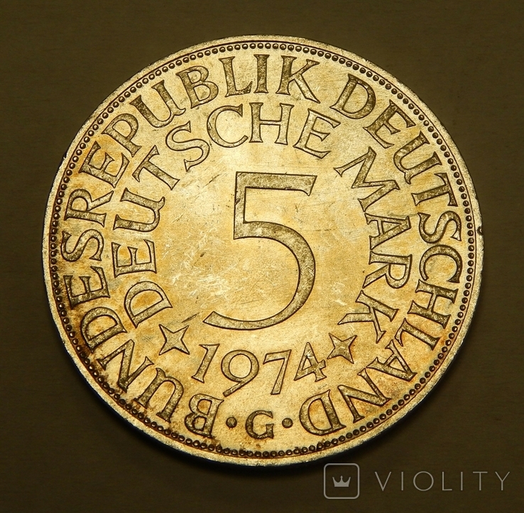 5 марок, 1974 г ФРГ, фото №2