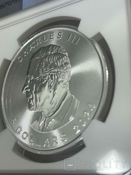 Канада 5 долларов Кленовый лист 2024 Серебро 1 oz, фото №5