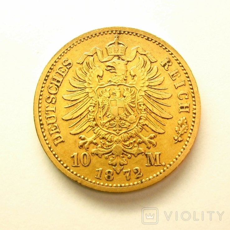 Пруссия 10 марок 1872 г., фото №3