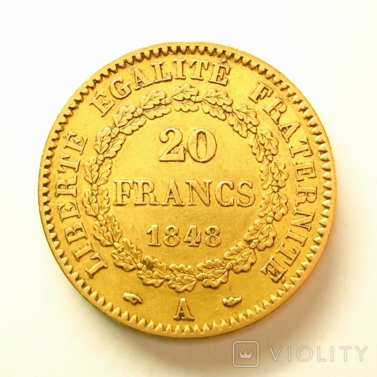 Франция 20 франков 1848 г., фото №2