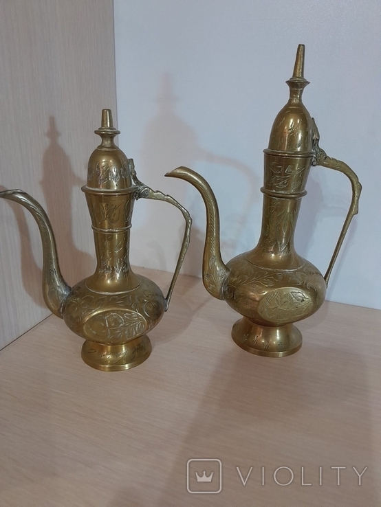 Два латунных чайника для аромамасел, фото №2