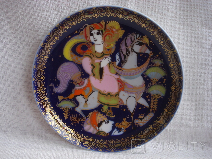 Фарфоровая декоративная настенная тарелка из серии "Aladin und Wunderlampe",Rosenthal, фото №2