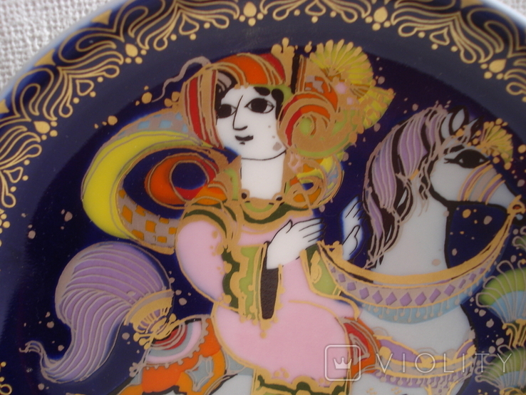 Фарфоровая декоративная настенная тарелка из серии "Aladin und Wunderlampe",Rosenthal, фото №4