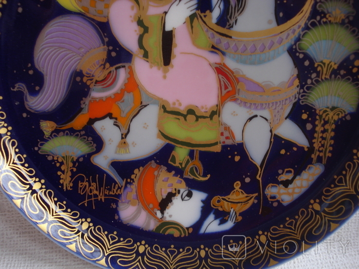 Фарфоровая декоративная настенная тарелка из серии "Aladin und Wunderlampe",Rosenthal, фото №5