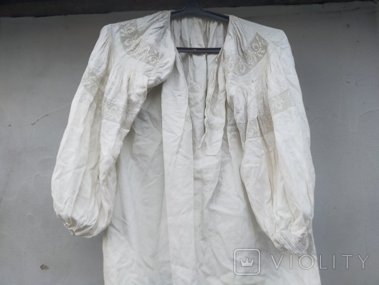 Сорочка жіноча білими нитками з мережкою. Під реставрацію., фото №12