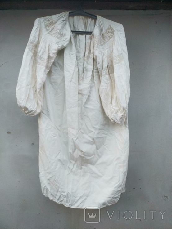 Сорочка жіноча білими нитками з мережкою. Під реставрацію., фото №2