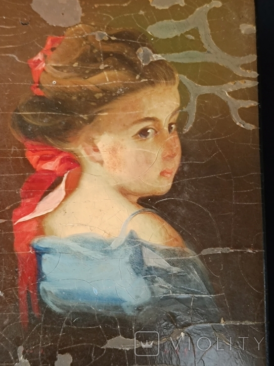 Лаковая шкатулка с ручной росписью дамским портретом, фото №10