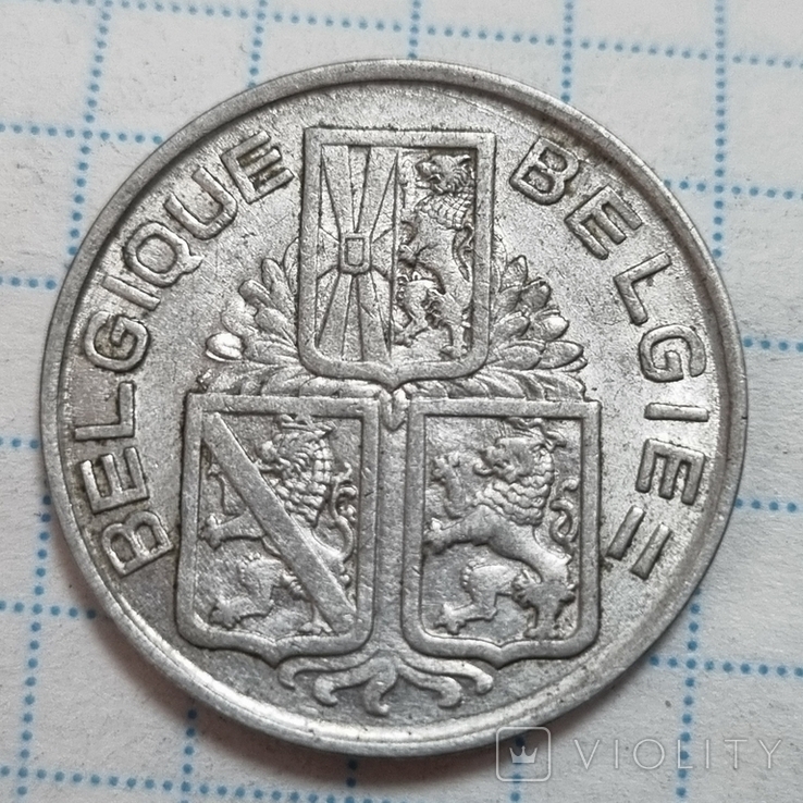 Бельгія 1 франк, 1939 Напис - "BELGIQUE - BELGIE", фото №3
