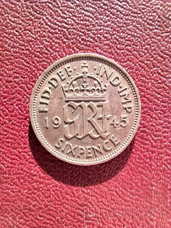 Великобритания 6 пенсов 1945, фото №2