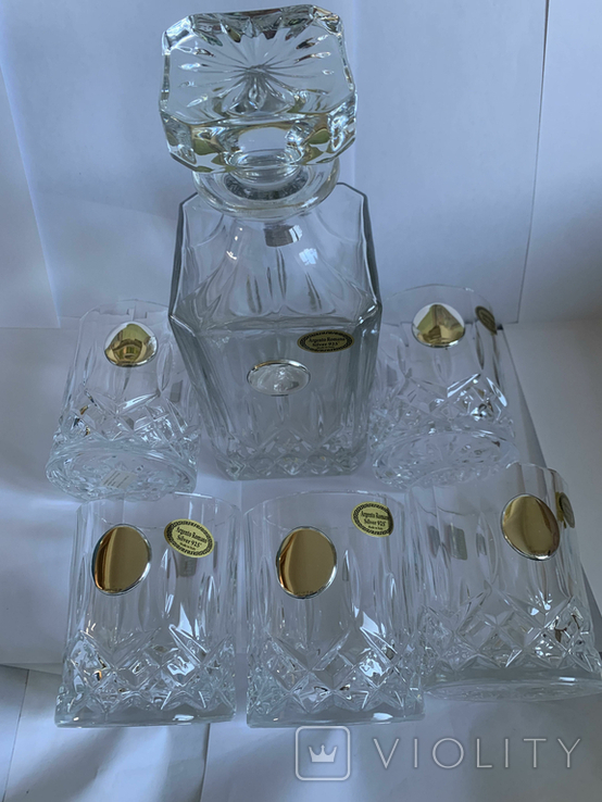 Хрустальный набор для виски Agrento Romano Silber 925, фото №4