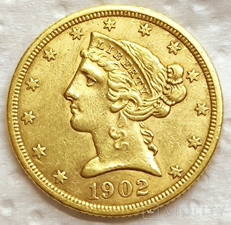 5 долларов 1902 года, фото №2