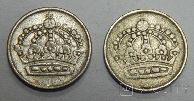 2 монеты по 25 эре, 1953/57 г.г. Швеция, фото №3