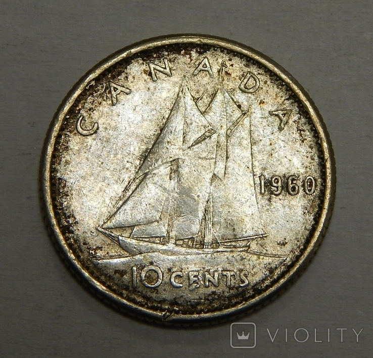 10 центов, 1960 г Канада, фото №2
