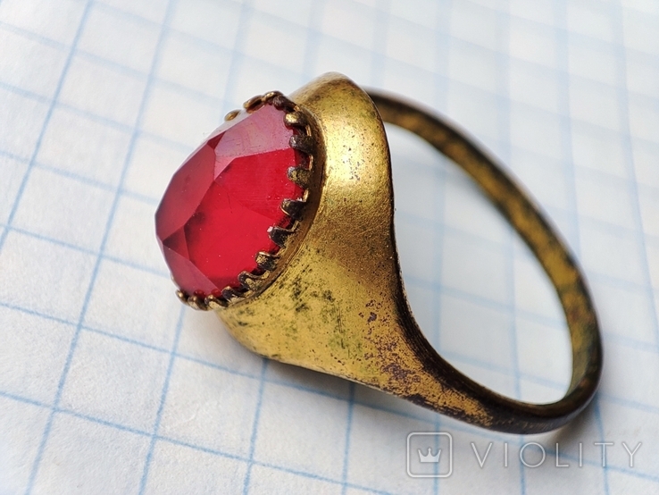 Перстень з каменем-скло., фото №13