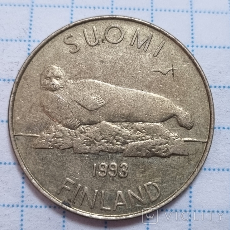 Фінляндія 5 марок, 1993 Тюлень, фото №3