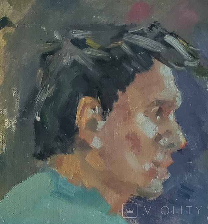 Портрет юнака, картон\олія 20х15.5 см,, фото №4