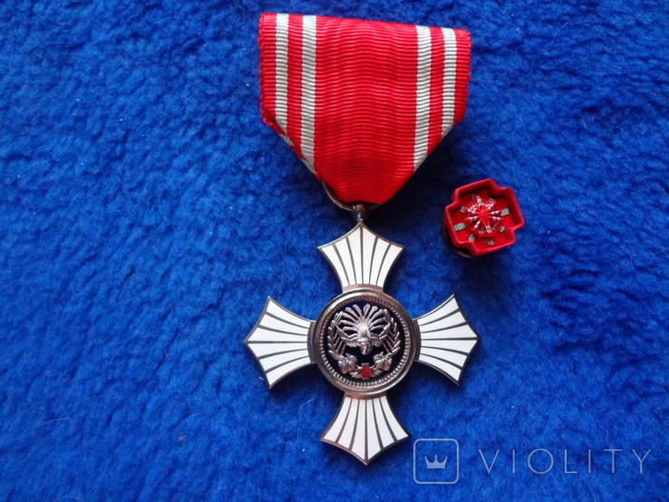 ЯПОНИЯ серебряный орден организации Красный крест, новый комплект в футляре, фото №3