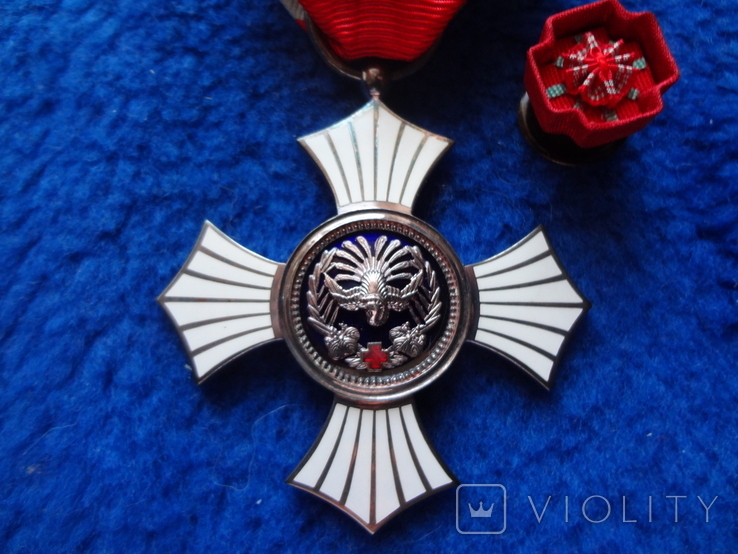 ЯПОНИЯ серебряный орден организации Красный крест, новый комплект в футляре, фото №4