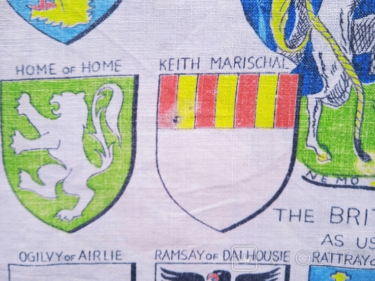 Винтажное полотенце Гербы вождей шотландских кланов и семей, лён, 50 х 77 см., фото №9
