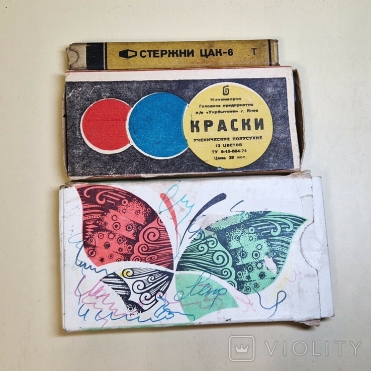 Набор цветных механических карандашей СССР, грифеля, краски, фото №4