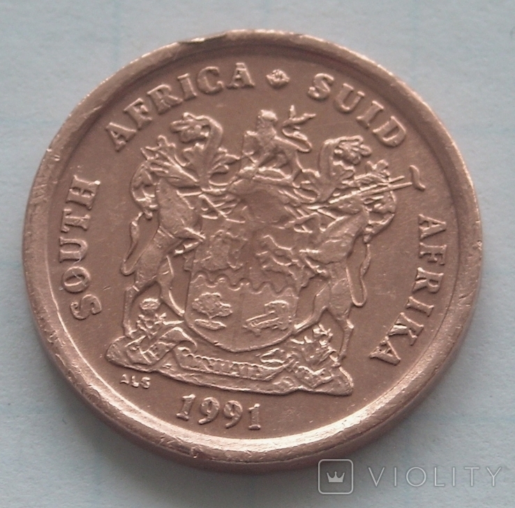  1 цент, Південно-Африканська Республіка, 1991р., фото №3